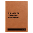 Large rawhide leatherette sketch book laser etched with 'Forbidden Knowledge' design