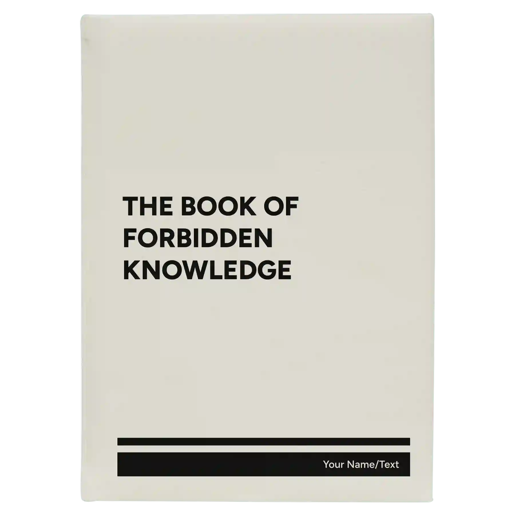 Large white leatherette journal laser etched with 'Forbidden Knowledge' design