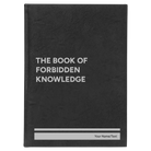 Large black/silver leatherette sketch book laser etched with 'Forbidden Knowledge' design