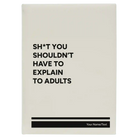 Large white leatherette journal laser etched with 'Explain to Adults' design