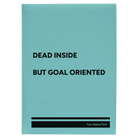 Large teal leatherette journal laser etched with 'Dead Inside' design