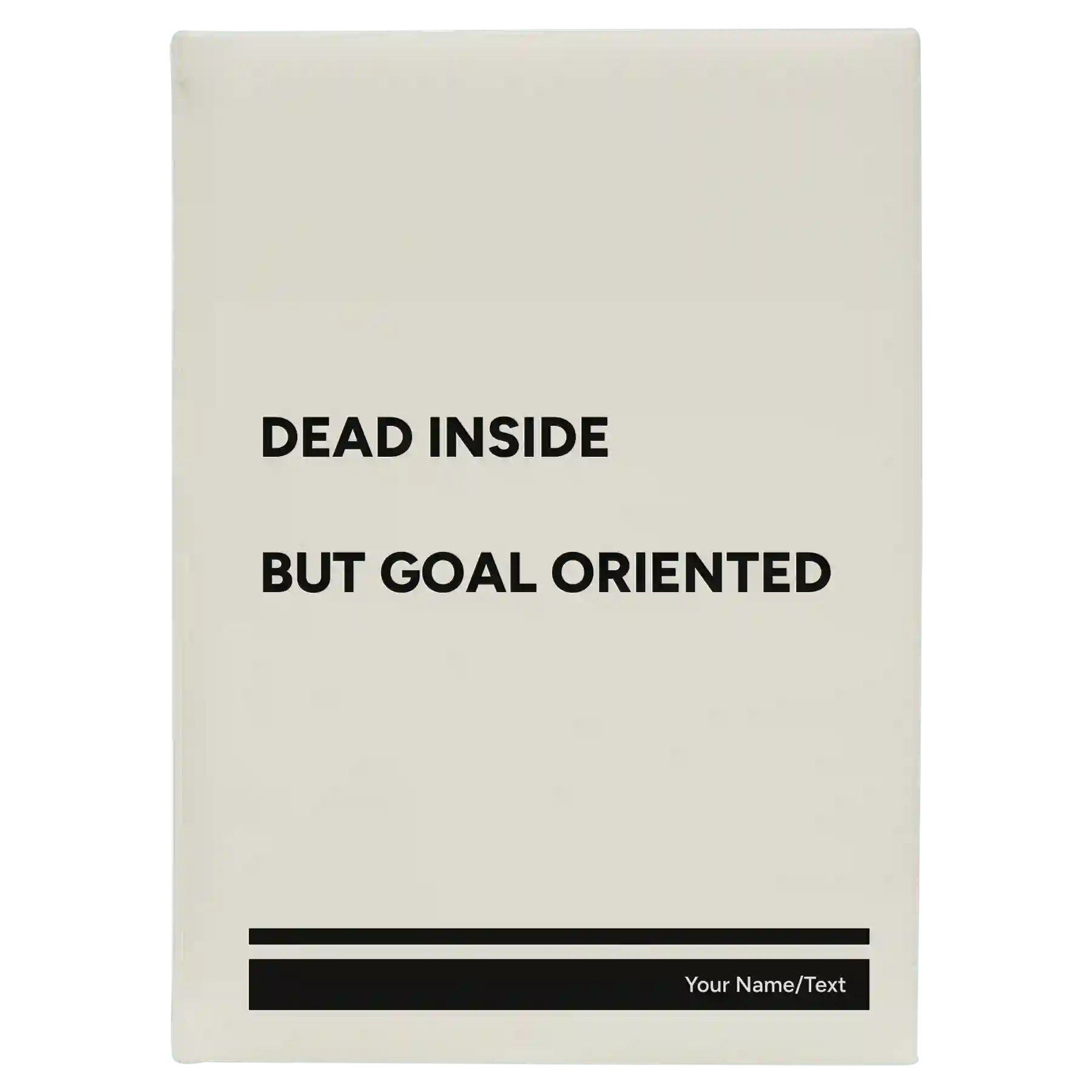 Large white leatherette journal laser etched with 'Dead Inside' design
