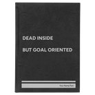 Large black/silver leatherette sketch book laser etched with 'Dead Inside' design