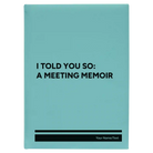 Large teal leatherette journal laser etched with 'Meeting Memoir' design