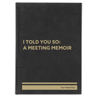 Large black/gold leatherette journal laser etched with 'Meeting Memoir' design
