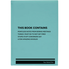 Large teal leatherette journal laser etched with 'This Book Contains' design