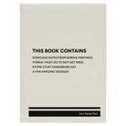 Large white leatherette journal laser etched with 'This Book Contains' design