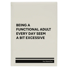 Large white leatherette journal laser etched with 'Functional Adult' design