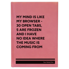 Large pink leatherette journal laser etched with 'My Browser' design