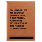 Large rawhide leatherette journal laser etched with 'My Browser' design