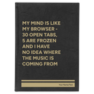 Large black/gold leatherette journal laser etched with 'My Browser' design