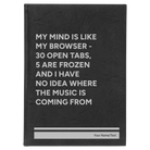 Large black/silver leatherette sketch book laser etched with 'My Browser' design