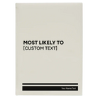 Large white leatherette journal laser etched with 'Most likely to' design