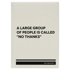 Large white leatherette journal laser etched with 'No Thanks' design