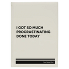 Large white leatherette journal laser etched with 'Procrastinating' design