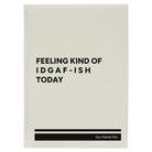 Large white leatherette journal laser etched with 'Idgaf ish' design