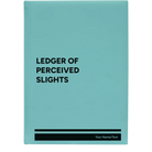 Large teal leatherette journal laser etched with 'Perceived Slights' design