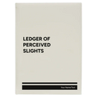 Large white leatherette journal laser etched with 'Perceived Slights' design