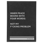 Large black/silver leatherette journal laser etched with 'Inner Peace' design