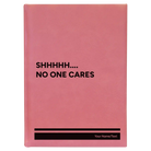 Large pink leatherette sketch book laser etched with 'Shhhh' design