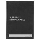 Large black/silver leatherette sketch book laser etched with 'Shhhh' design