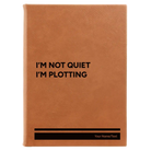 Large rawhide leatherette sketch book laser etched with 'Not Quiet' design