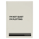 Large white leatherette journal laser etched with 'Not Quiet' design