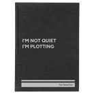 Large black/silver leatherette journal laser etched with 'Not Quiet' design