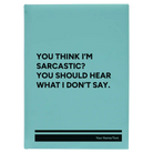 Large teal leatherette sketch book laser etched with 'I Dont Say' design
