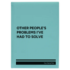 Large teal leatherette sketch book laser etched with 'Other Peoples Problems' design