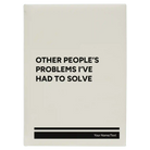 Large white leatherette journal laser etched with 'Other Peoples Problems' design