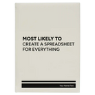 Large white leatherette journal laser etched with 'Create a Spreadsheet' design