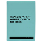 Large teal leatherette journal laser etched with 'Please Be Patient' design