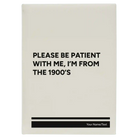 Large white leatherette journal laser etched with 'Please Be Patient' design