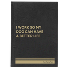 Large black/gold leatherette sketch book laser etched with 'My Dog' design