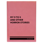 Large pink leatherette sketch book laser etched with '9 to 5 Horror' design