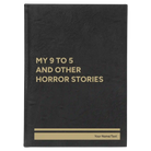 Large black/gold leatherette sketch book laser etched with '9 to 5 Horror' design