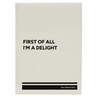 Large white leatherette sketch book laser etched with 'Im a Delight' design
