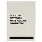 Large white leatherette journal laser etched with 'Look Organized' design
