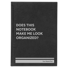 Large black/silver leatherette journal laser etched with 'Look Organized' design