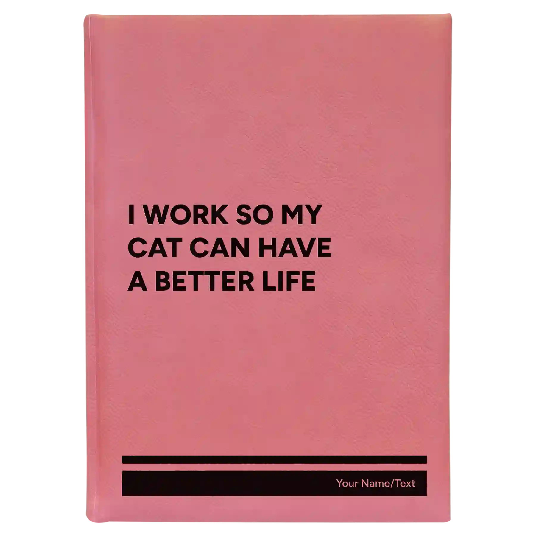 Large pink leatherette journal laser etched with 'My Cat' design