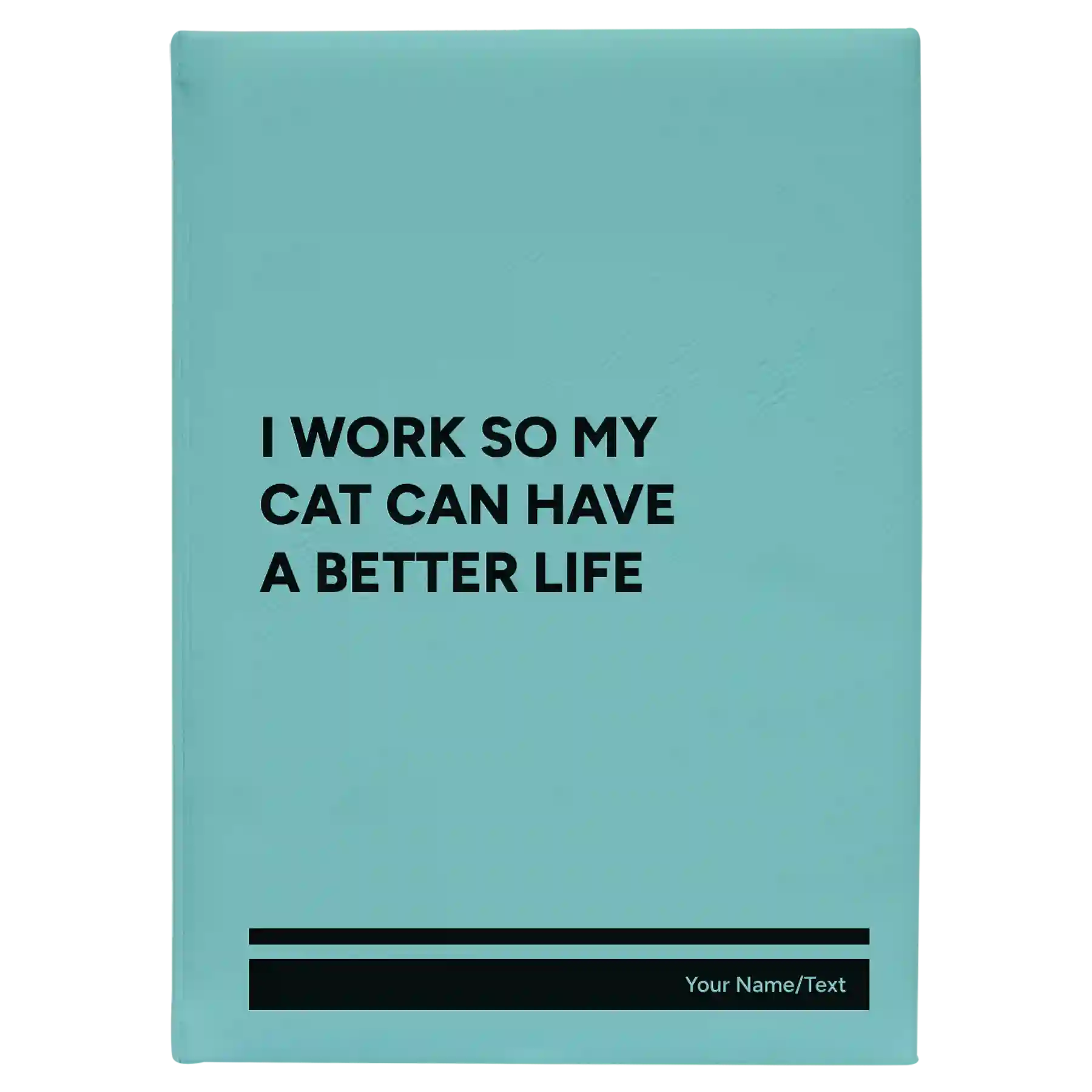 Large teal leatherette journal laser etched with 'My Cat' design