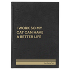 Large black/gold leatherette sketch book laser etched with 'My Cat' design