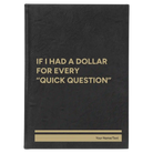 Large black/gold leatherette sketch book laser etched with 'If I Had a Dollar' design