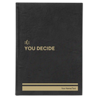 Large black/gold leatherette sketch book laser etched with 'You Decide' design