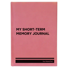 Large pink leatherette sketch book laser etched with 'My Short-Term Memory Journal' design