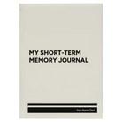 Large white leatherette journal laser etched with 'My Short-Term Memory Journal' design