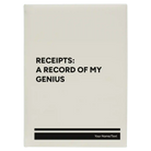 Large white leatherette sketch book laser etched with 'My Genius' design