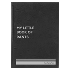 Large black/silver leatherette sketch book laser etched with 'Book of Rants' design