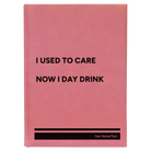 Large pink leatherette sketch book laser etched with 'Day Drink' design